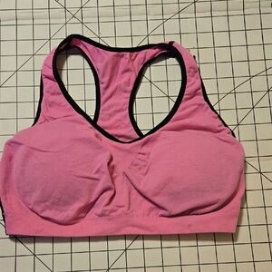 XOXO Pink and Black Sports Bra XL: MB